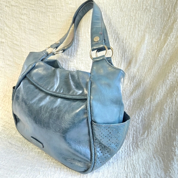 Nine WEST Women's HandBag Green  Size L Tote Chic Casual ‎ Y2K W16" x H11" x D5" - Picture 4 of 16